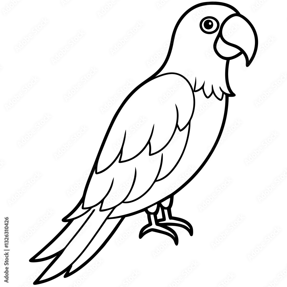 Fototapeta premium Single Line Parrot Vector Art
