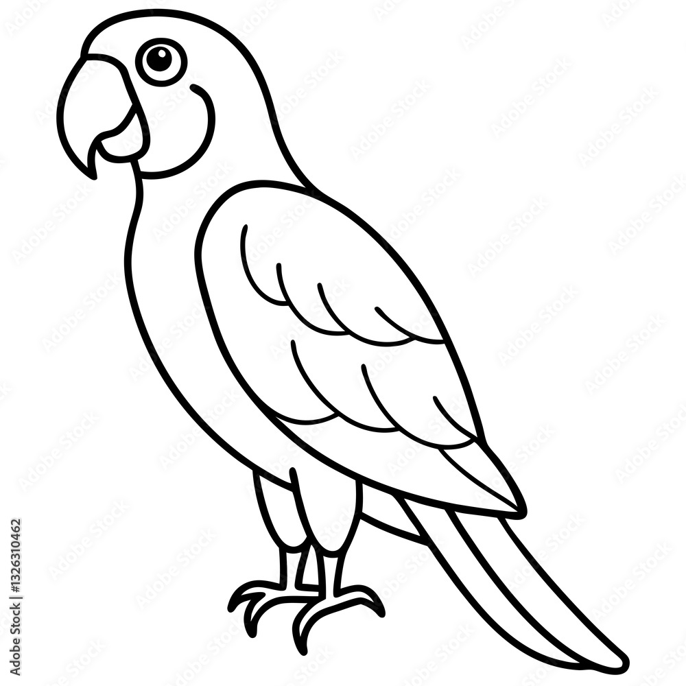 Single Line Parrot Vector Art Single Line Parrot Vector Art