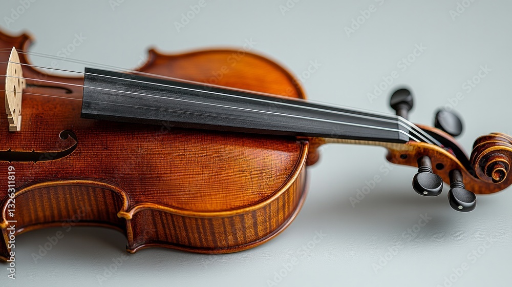 Fototapeta premium A violin is shown with its neck and head visible