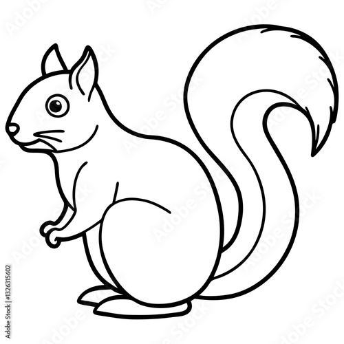 Single-Line Squirrel Vector Illustration