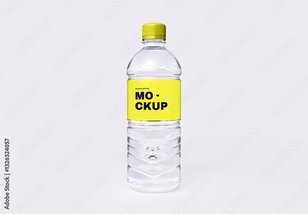 Transparent Plastic Bottles with Label Mockup Stock Template | Adobe Stock