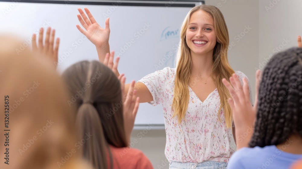 Engaging classroom activity school educational event bright environment student engagement learning concept