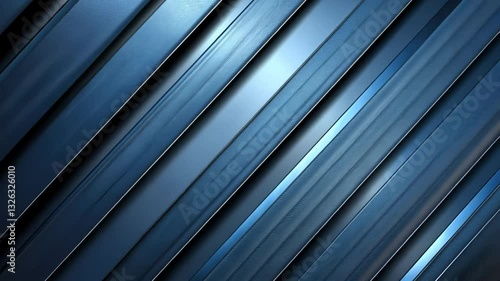 Abstract diagonal stripes of dark blue metal