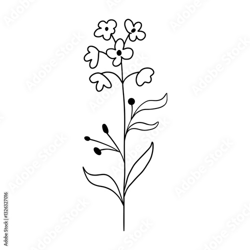 Wildflower icon vector. Flower illustration sign. Home decor symbol or logo.