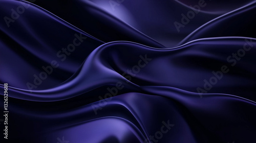 Wallpaper Mural A smooth and minimalistic abstract background with flowing, curved waves in deep navy blue and royal purple. The waves have a soft, glowing sheen, creating a sense of depth and movement. Torontodigital.ca