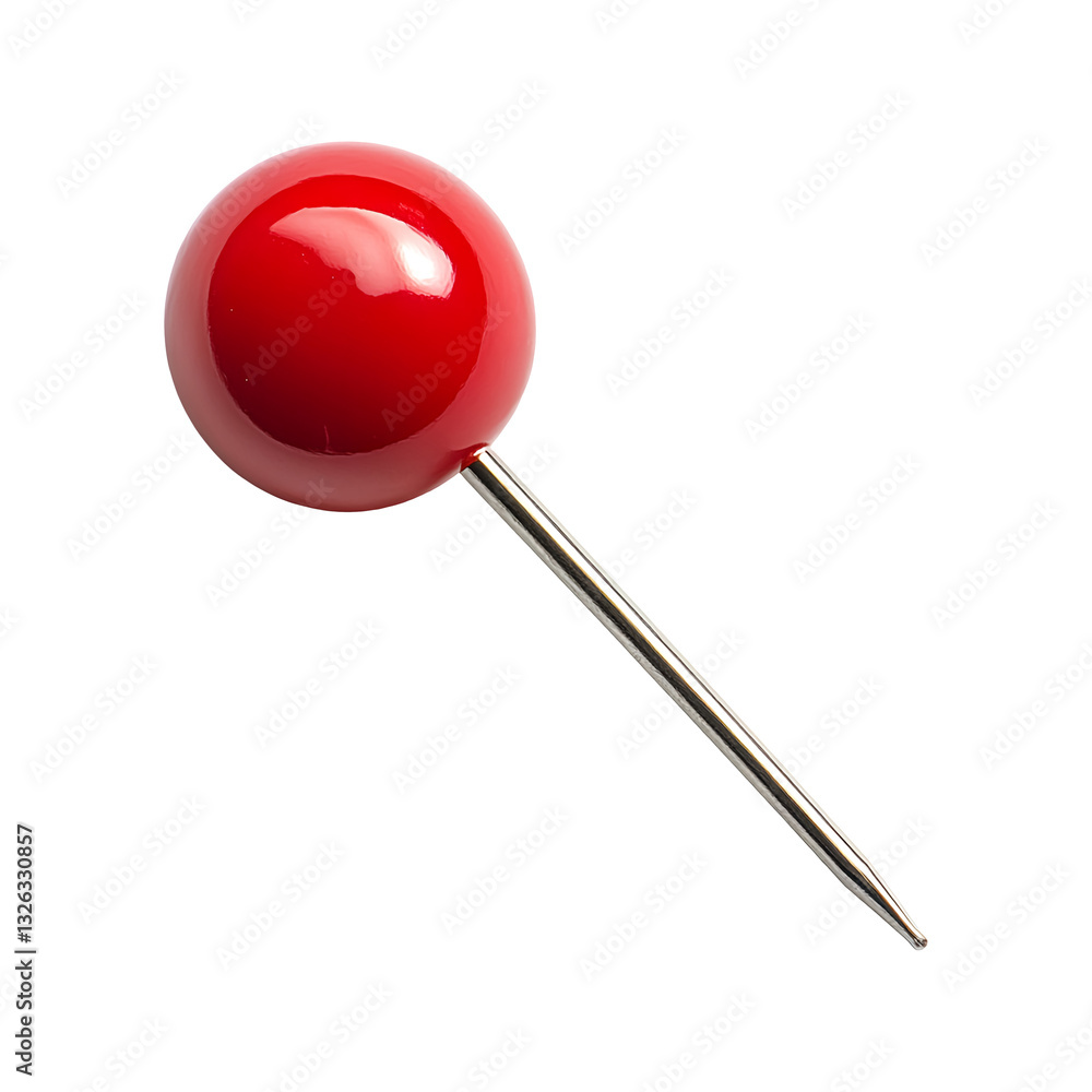 Red push pin isolated on transparent background Red push pin isolated on transparent background