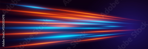 Neon lines. Laser beams.Motion acceleration speed.Vector illustration.EPS 10.