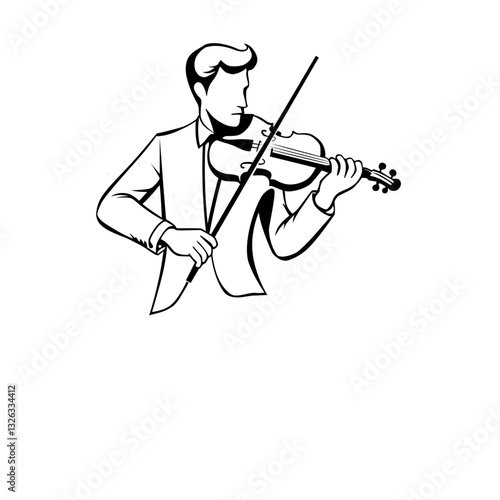 vector illustration of a man playing violin