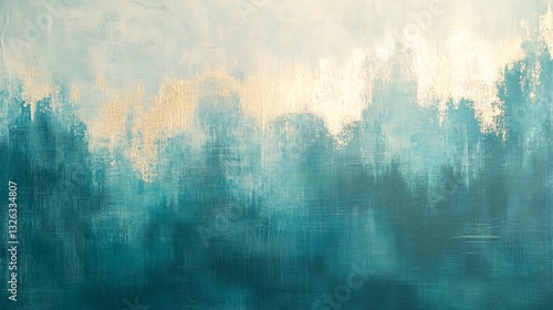 Soft aurora reflections in aquamarine and shimmering cream plain background