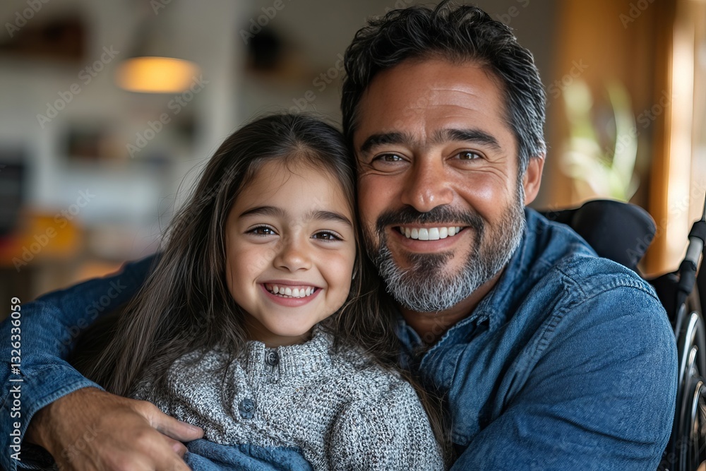 father and daughter smiling for the camera. father and daughter smiling for the camera.