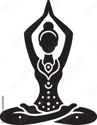 silhouette of yoga woman