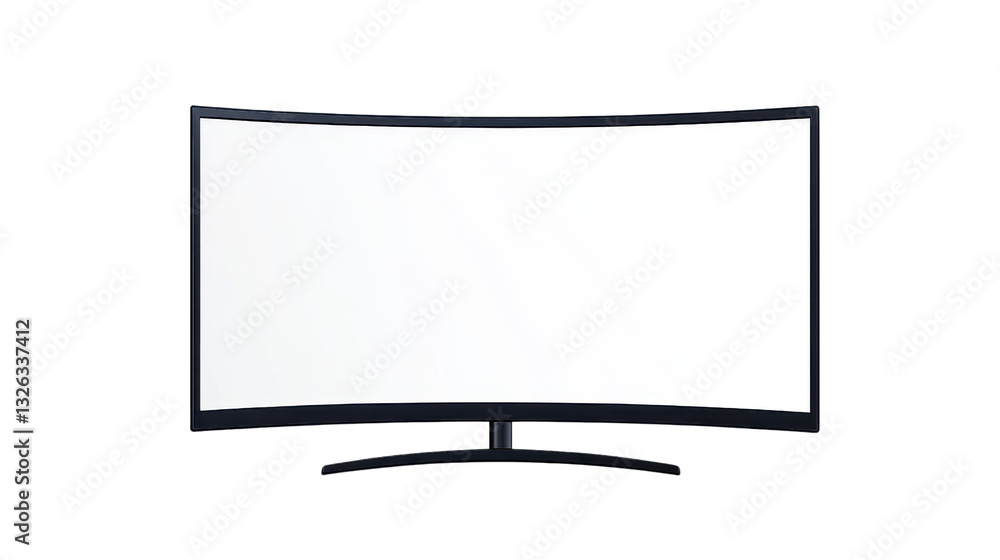 curved monitor with white screen on white background curved monitor with white screen on white background