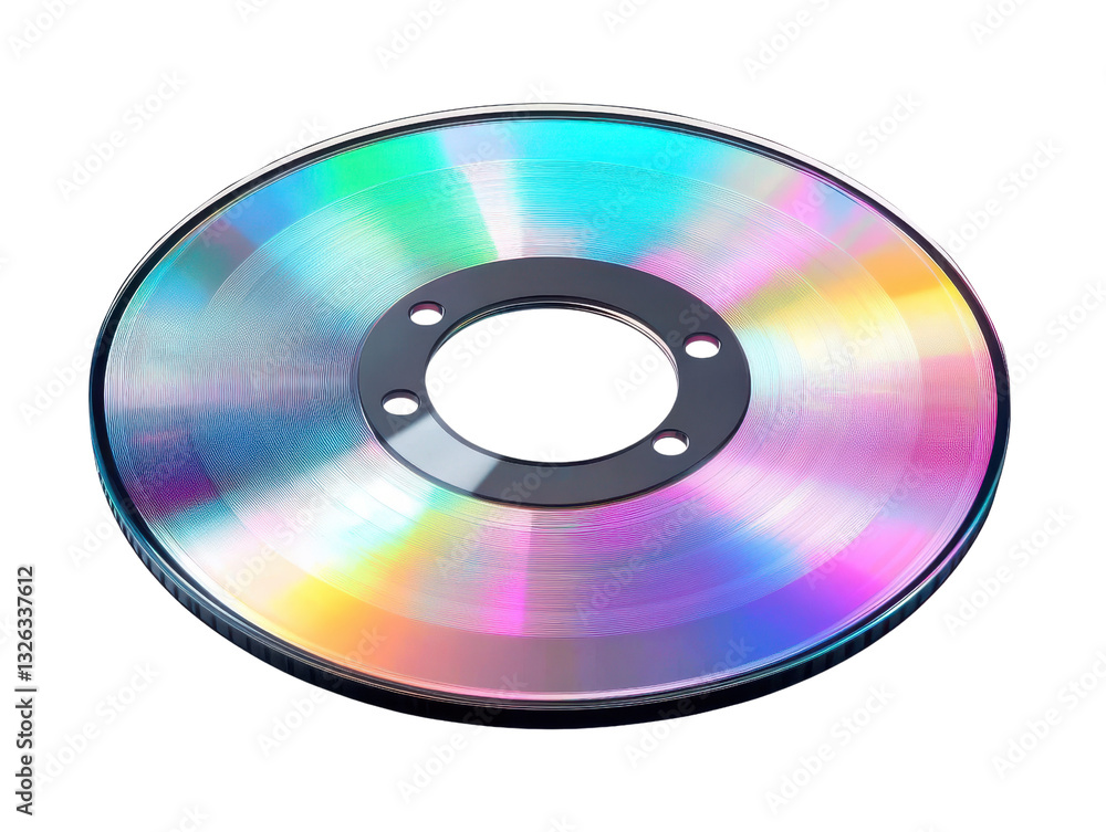 holographic disc on white background, isolated holographic disc on white background, isolated