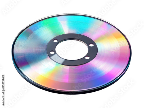 holographic disc on white background, isolated