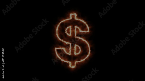 Wallpaper Mural 4K fire Hot burning dollar on black background. Technology video material animation Torontodigital.ca