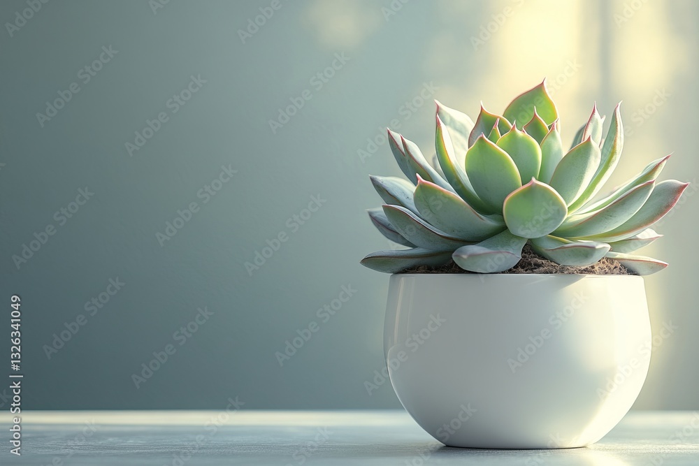 succulent plant in a pot on the table. succulent plant in a pot on the table.