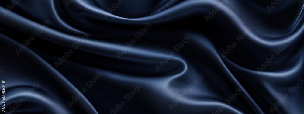 Obraz premium Abstract close-up of elegant dark satin fabric's smooth texture