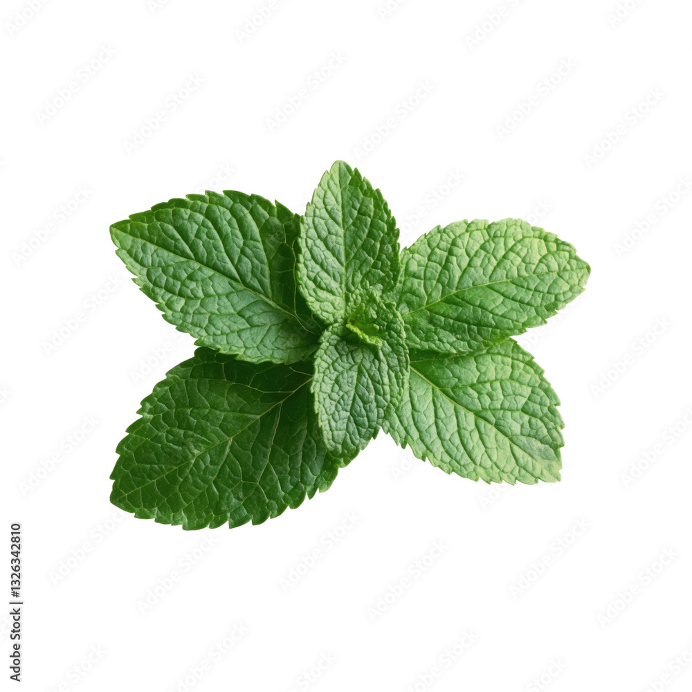Mint leaf stands out with its rich green hue and textured surface, highlighting its natural beauty and freshness. Mint leaf stands out with its rich green hue and textured surface, highlighting its natural beauty and freshness.
