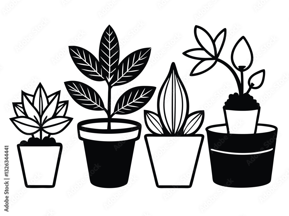 houseplants in pots isolated icon vector illustration design vector illustration design houseplants in pots isolated icon vector illustration design vector illustration design