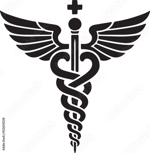 caduceus medical symbol on white background