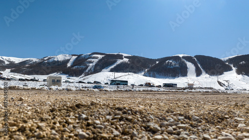Low angle view of a lift parking lot.