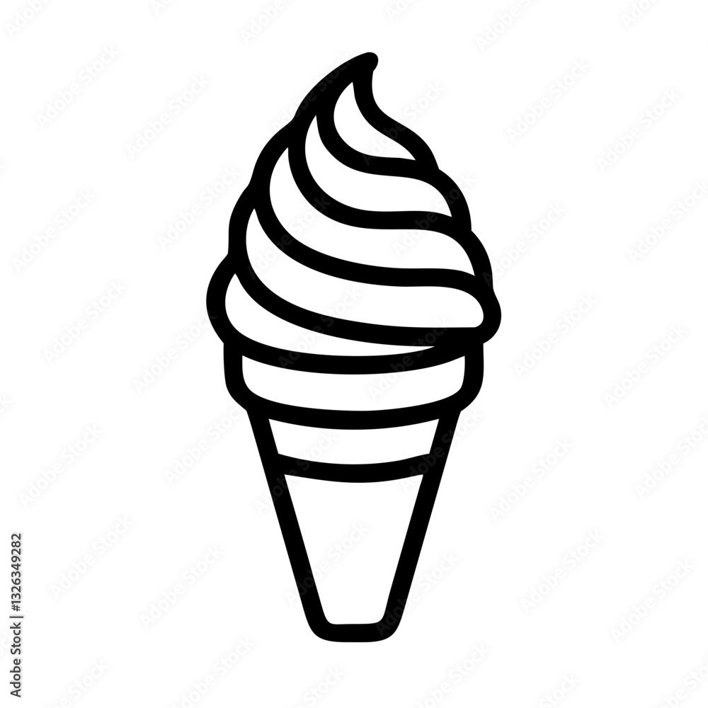 Ice cream cone Summer Food Drinks Minimal Vector Icon Ice cream cone Summer Food Drinks Minimal Vector Icon