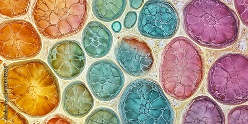 a close up of colorful circles photo