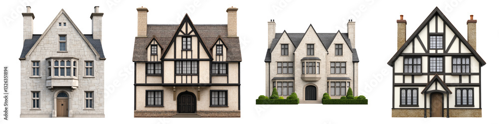 Fototapeta premium Classic English manor houses with distinct architectural features
