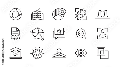 Innovation and Idea line icon set. Containing problem-solving, light bulb, idea, strategy, creativity, innovation, solution, investment, pitch, teamwork line icon set. UI thin line icon pack.