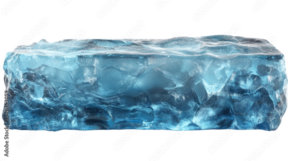 Obraz premium blue ice block isolated on white background