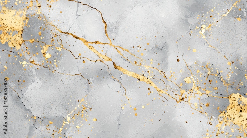 Obraz premium Elegant Gray Marble Background with Gold Accents and Texture