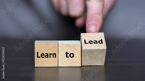 Cubes form the expression 'learn to lead'.