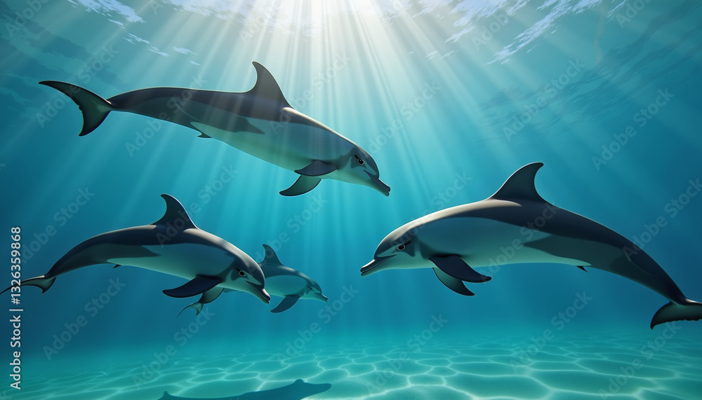 Naklejka premium dolphins in the sea