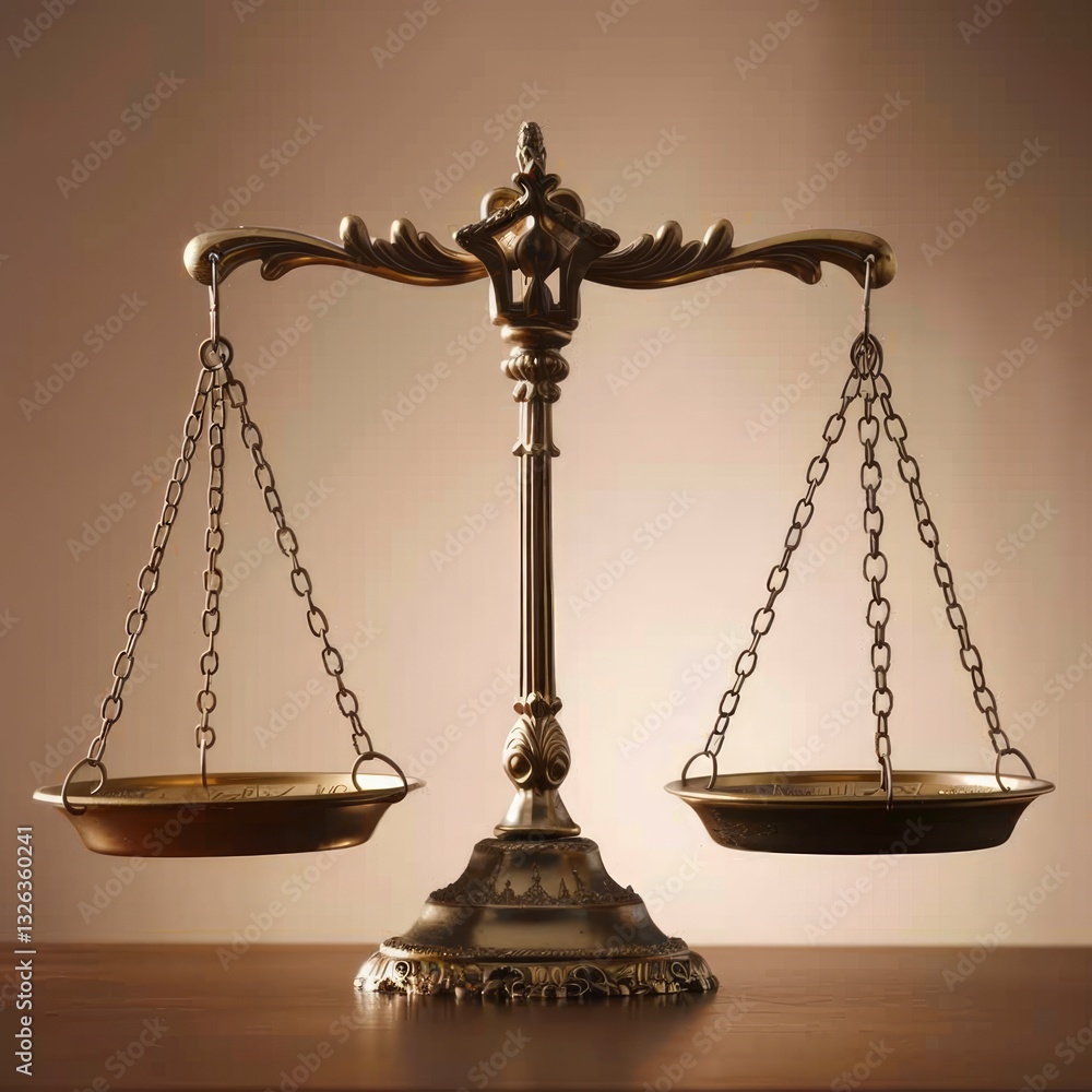 Justice symbolizing balance with a perfectly aligned court scale representing fairness and the legal system. Justice symbolizing balance with a perfectly aligned court scale representing fairness and the legal system.