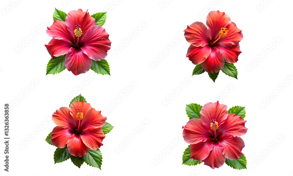 Flower set isolated, a set of cute flowers collection isolated on a white background Flower set isolated, a set of cute flowers collection isolated on a white background