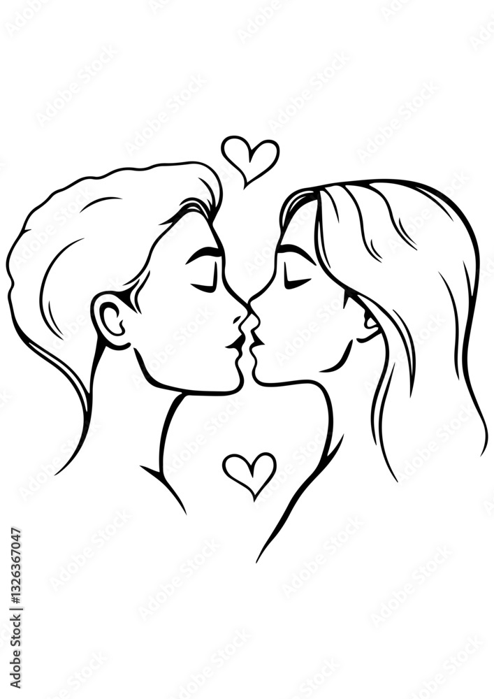 Romantic couple vector illustration, black and white line art, gift ideas, engrave laser, tattoo idea, logo design, vector sketch, couple love silhouette with heart Romantic couple vector illustration, black and white line art, gift ideas, engrave laser, tattoo idea, logo design, vector sketch, couple love silhouette with heart