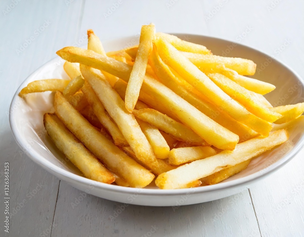 Crispy and Tasty French Fries Isolated on White Background