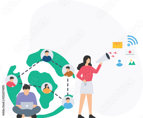 Digital networking and online communication, social media or professional connections, network building or relationship management, virtual networking or online events, content sharing