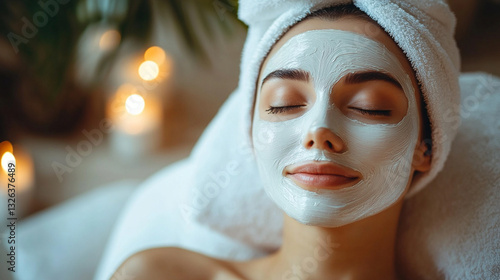 Spa facial mask for relaxation and rejuvenation