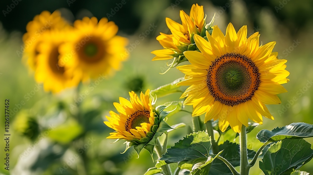 Fototapeta premium a close up of sunflowers