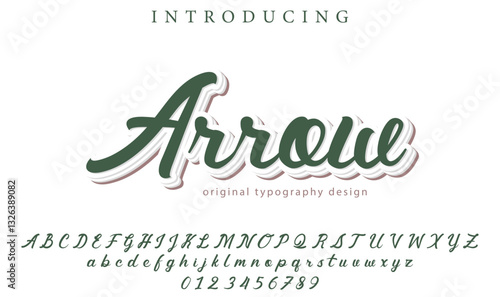 Arrow Font Stylish brush painted an uppercase vector letters, alphabet, typeface