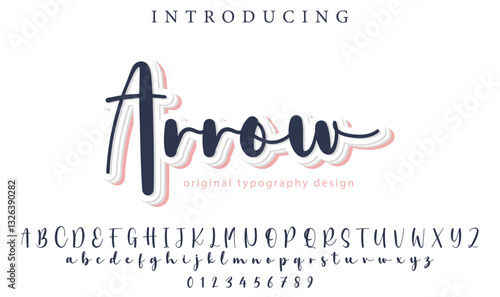 Arrow Font Stylish brush painted an uppercase vector letters, alphabet, typeface