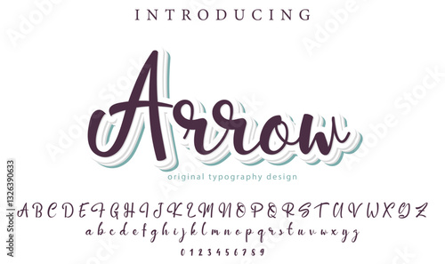 Arrow Font Stylish brush painted an uppercase vector letters, alphabet, typeface