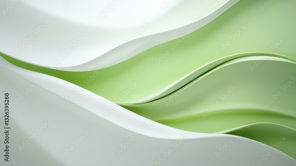Abstract green and white wave pattern with soft curves and flowing design, ideal for modern backgrounds. Abstract green and white wave pattern with soft curves and flowing design, ideal for modern backgrounds.