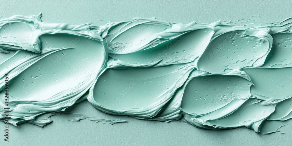 Obraz premium Textured Turquoise Oil Paint Strokes – Abstract Artistic Background with Thick Brushstrokes