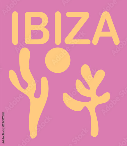 Abstract ibiza wall art poster modern Matisse Trending Graphic Tee t-shirt logo slogan artwork typography tote badge emblem crest