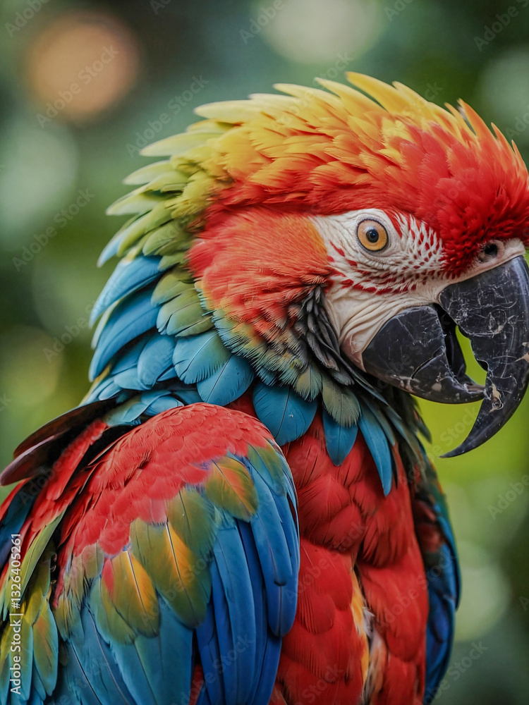 Obraz premium Colorful macaw bird illustration.