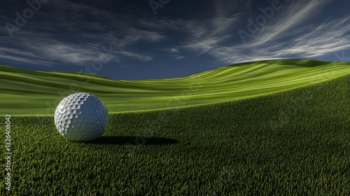 57. **A golf ball rolling towards the hole on the green**