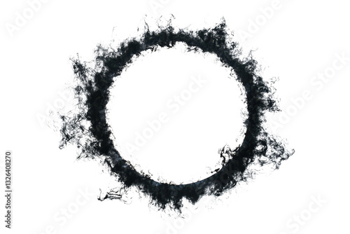 Wallpaper Mural A simple graphic of a black ring with a rough textured edge isolated on a plain white background image art Torontodigital.ca