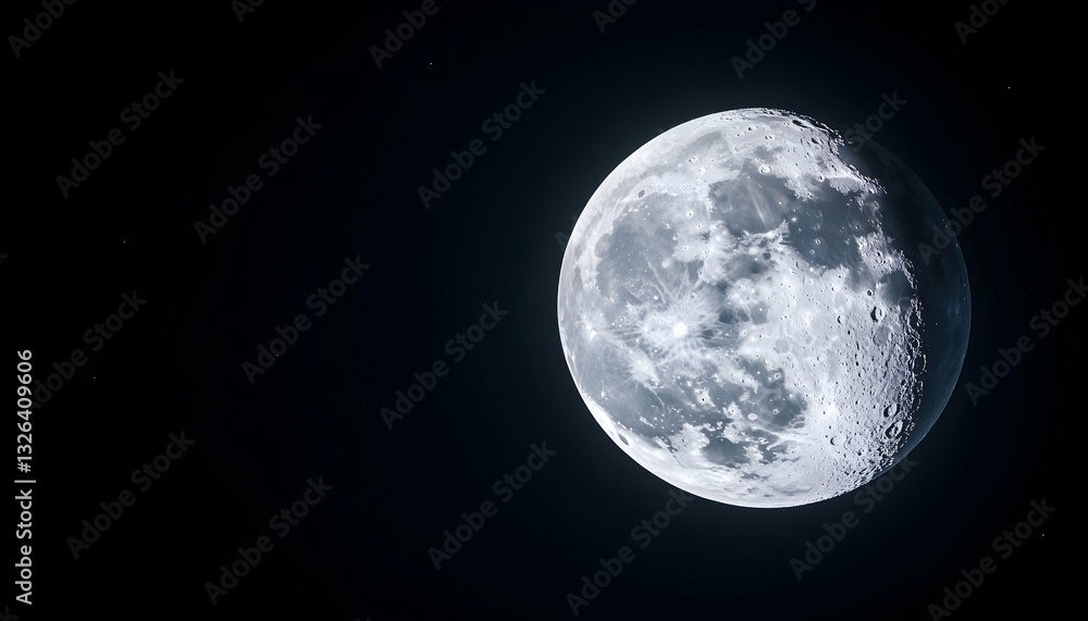 Obraz premium Lunar orb, celestial body, night sky